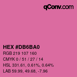 カラーコード: HEX #DB6BA0 | qconv.com