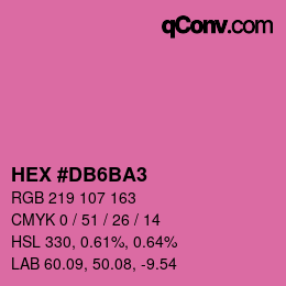 カラーコード: HEX #DB6BA3 | qconv.com