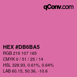 カラーコード: HEX #DB6BA5 | qconv.com