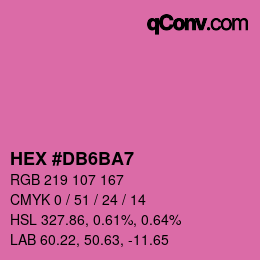 颜色代码: HEX #DB6BA7 | qconv.com