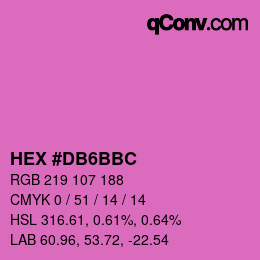 カラーコード: HEX #DB6BBC | qconv.com