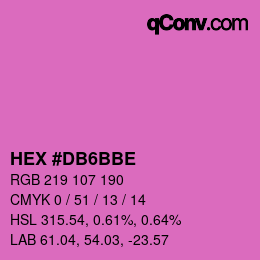 カラーコード: HEX #DB6BBE | qconv.com