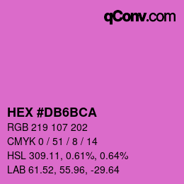 Color code: HEX #DB6BCA | qconv.com