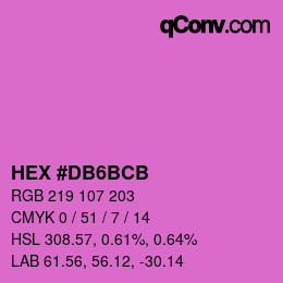 Color code: HEX #DB6BCB | qconv.com