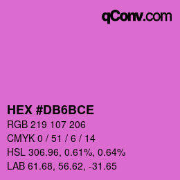 Código de color: HEX #DB6BCE | qconv.com