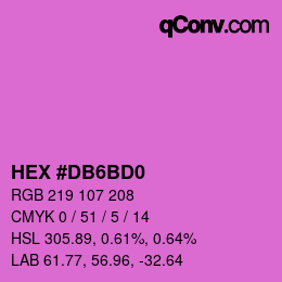 Color code: HEX #DB6BD0 | qconv.com
