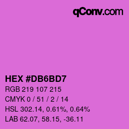 Color code: HEX #DB6BD7 | qconv.com