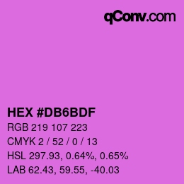 Color code: HEX #DB6BDF | qconv.com