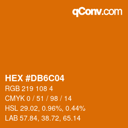 Color code: HEX #DB6C04 | qconv.com