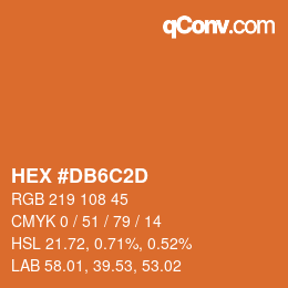 Color code: HEX #DB6C2D | qconv.com