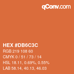 Color code: HEX #DB6C3C | qconv.com