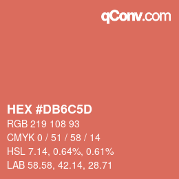 カラーコード: HEX #DB6C5D | qconv.com
