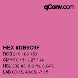 カラーコード: HEX #DB6C9F | qconv.com