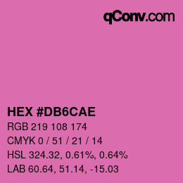 カラーコード: HEX #DB6CAE | qconv.com