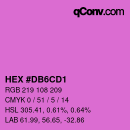 颜色代码: HEX #DB6CD1 | qconv.com
