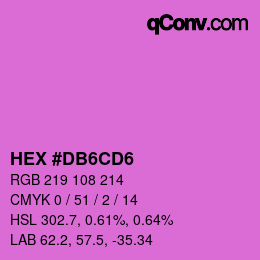 颜色代码: HEX #DB6CD6 | qconv.com