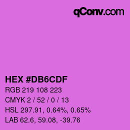 颜色代码: HEX #DB6CDF | qconv.com