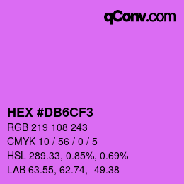 Color code: HEX #DB6CF3 | qconv.com