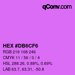 颜色代码: HEX #DB6CF6 | qconv.com
