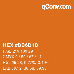 Color code: HEX #DB6D1D | qconv.com