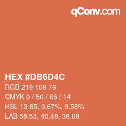 カラーコード: HEX #DB6D4C | qconv.com