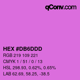 カラーコード: HEX #DB6DDD | qconv.com