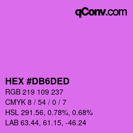 カラーコード: HEX #DB6DED | qconv.com