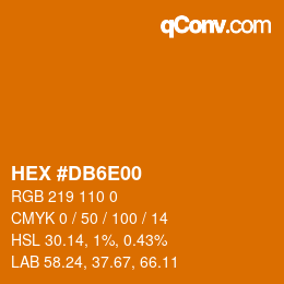 Color code: HEX #DB6E00 | qconv.com