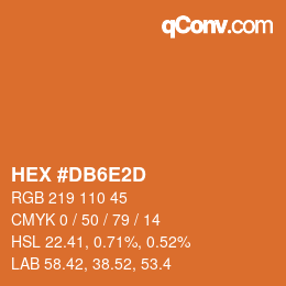 Color code: HEX #DB6E2D | qconv.com