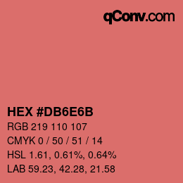 Color code: HEX #DB6E6B | qconv.com