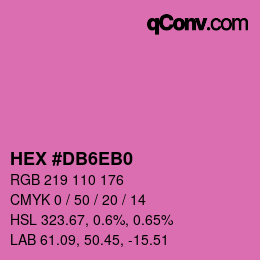カラーコード: HEX #DB6EB0 | qconv.com