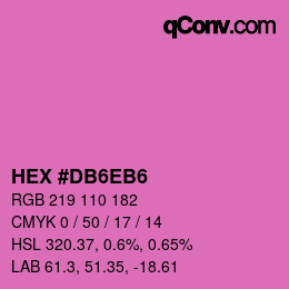 カラーコード: HEX #DB6EB6 | qconv.com