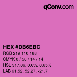 カラーコード: HEX #DB6EBC | qconv.com