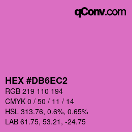 カラーコード: HEX #DB6EC2 | qconv.com