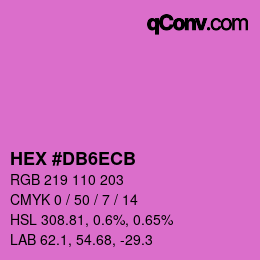 カラーコード: HEX #DB6ECB | qconv.com