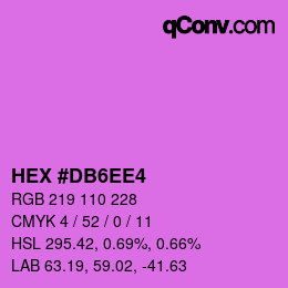 颜色代码: HEX #DB6EE4 | qconv.com