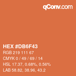 Color code: HEX #DB6F43 | qconv.com
