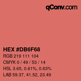 カラーコード: HEX #DB6F68 | qconv.com