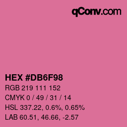 カラーコード: HEX #DB6F98 | qconv.com