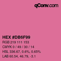 カラーコード: HEX #DB6F99 | qconv.com