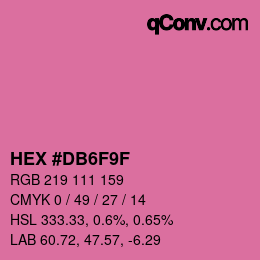カラーコード: HEX #DB6F9F | qconv.com