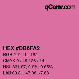 カラーコード: HEX #DB6FA2 | qconv.com