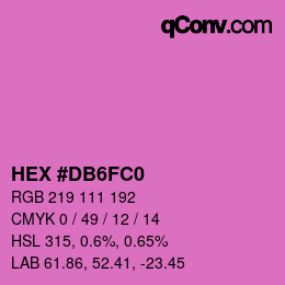 カラーコード: HEX #DB6FC0 | qconv.com