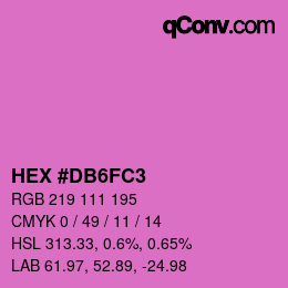 カラーコード: HEX #DB6FC3 | qconv.com