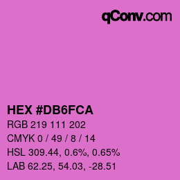 カラーコード: HEX #DB6FCA | qconv.com