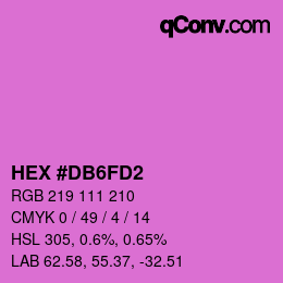 カラーコード: HEX #DB6FD2 | qconv.com