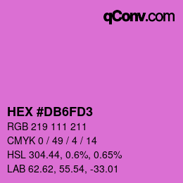 Color code: HEX #DB6FD3 | qconv.com