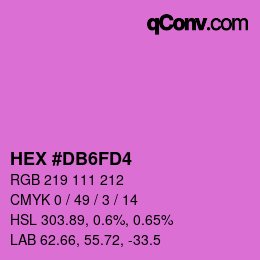 カラーコード: HEX #DB6FD4 | qconv.com