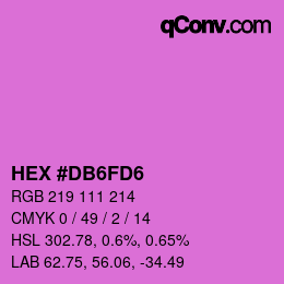 カラーコード: HEX #DB6FD6 | qconv.com