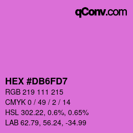 Farbcode: HEX #DB6FD7 | qconv.com